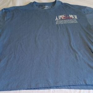 Fashion Nova Aime Moi Blue Tee